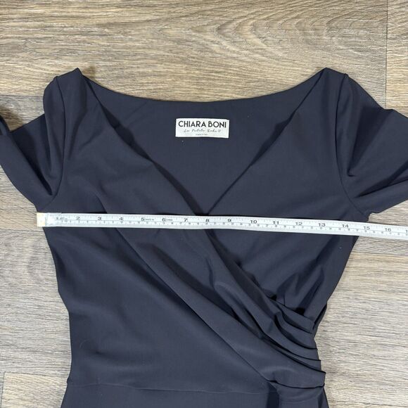 Chiara Boni La Petite Robe Florien Ruched Sheath Dress Women's 40 US 4 Black - Picture 6 of 13